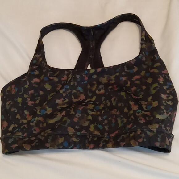 Athleta multicolored cheetah print Medium sports bra. Activewear, Comfy, Cute - Picture 1 of 8